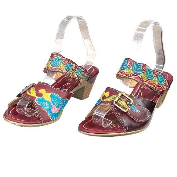 L'artiste X Spring Step Women's Cabernet Maroon Slip On Sandal Size 38 US 7.5/8 - Picture 6 of 12